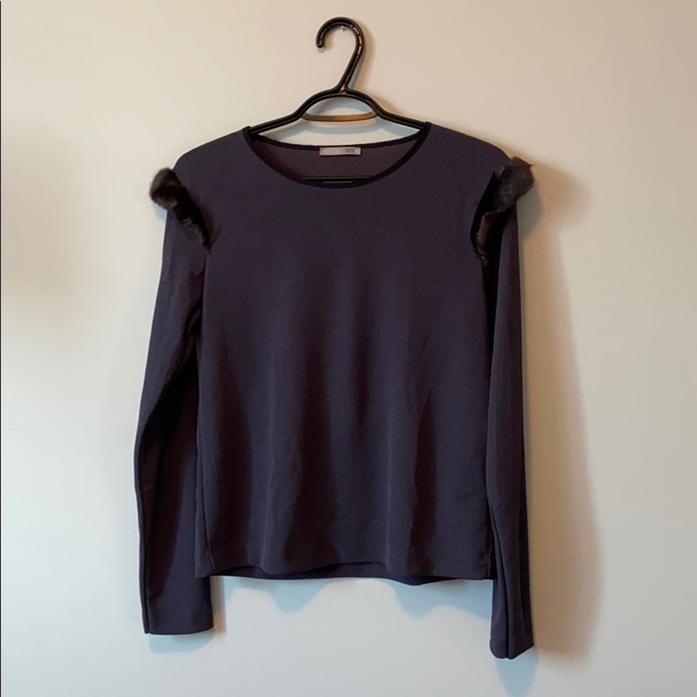 ZARA long sleeve with faux fur detail